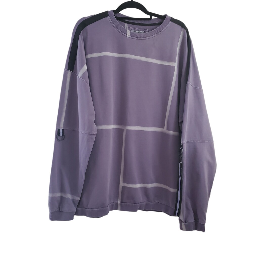 2XL Saks Fifth Avenue Madison Supply Purple Crewneck Utility Sweater Shirt Men